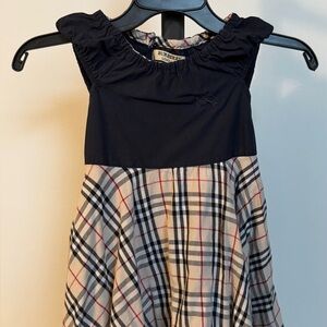 Burberry Navy and Plaid Girls Dress